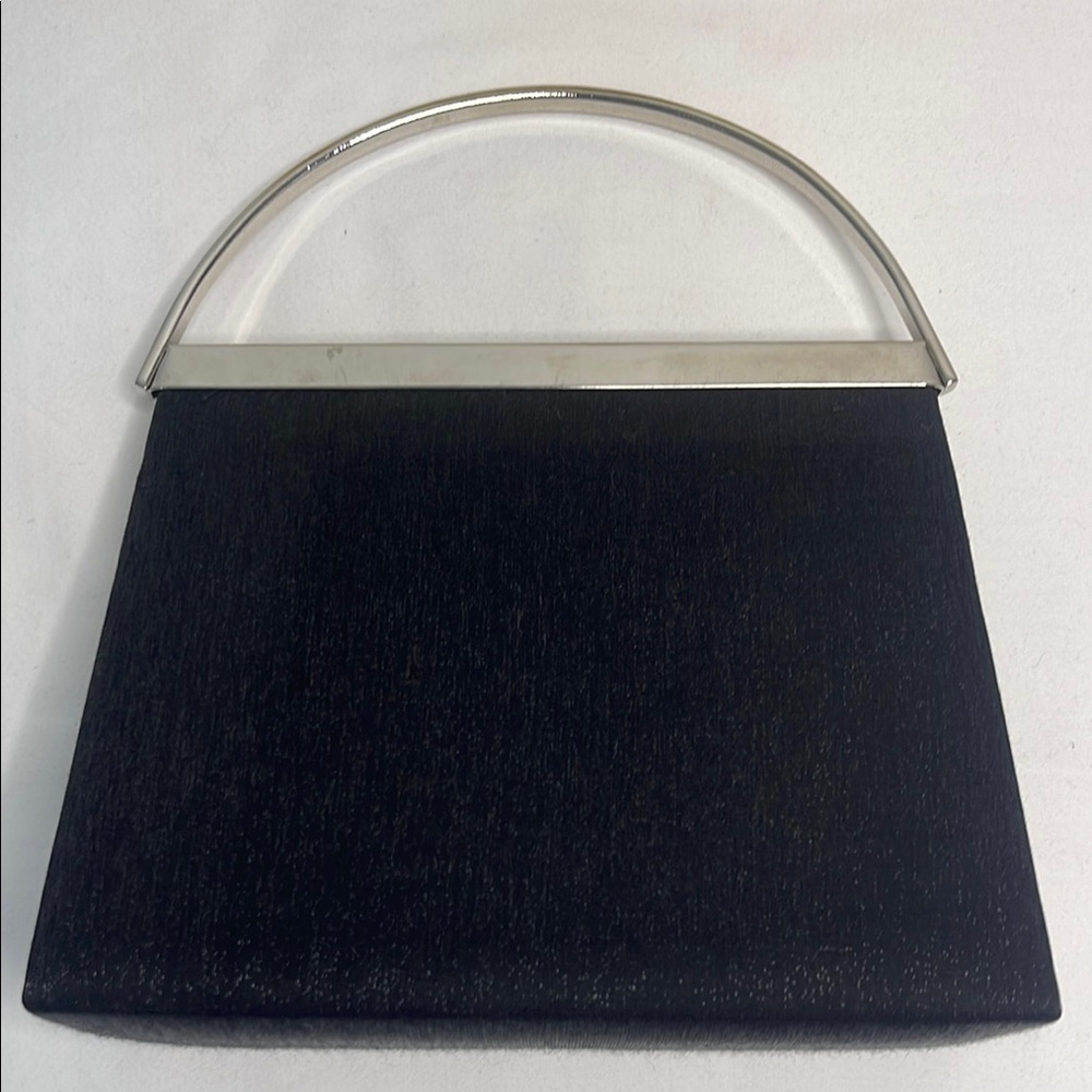 La Regale Black and Silver Mini Bag with Structured Design EUC No Callouts - Picture 11 of 13